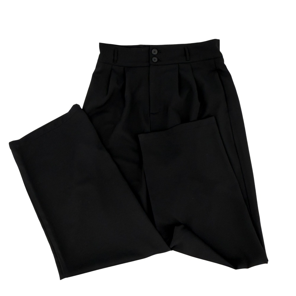 Unbranded Trousers Wide Leg Minimalist Modern Women Size 10 Black Professional